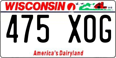 WI license plate 475XOG