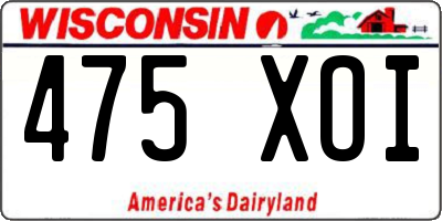 WI license plate 475XOI