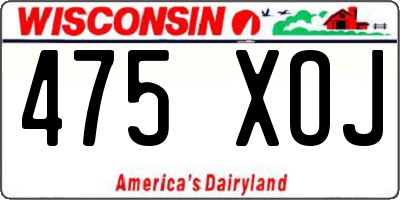 WI license plate 475XOJ