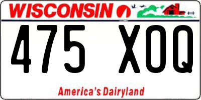 WI license plate 475XOQ