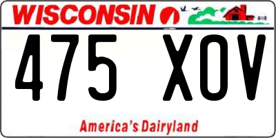 WI license plate 475XOV