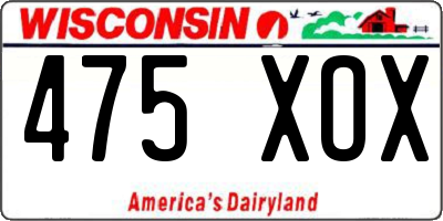 WI license plate 475XOX