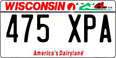 WI license plate 475XPA