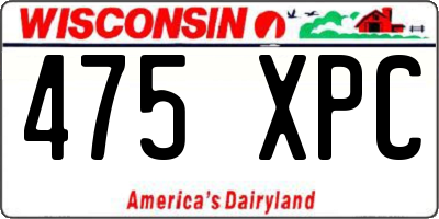 WI license plate 475XPC