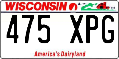 WI license plate 475XPG