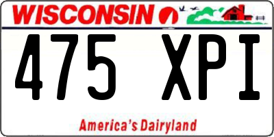 WI license plate 475XPI