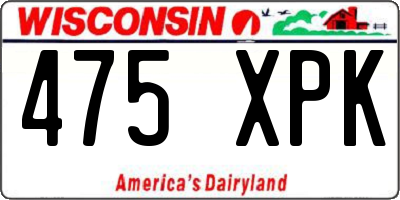 WI license plate 475XPK