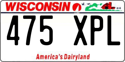 WI license plate 475XPL