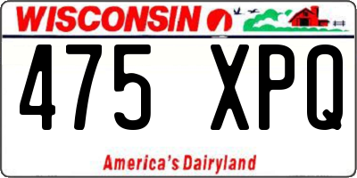 WI license plate 475XPQ
