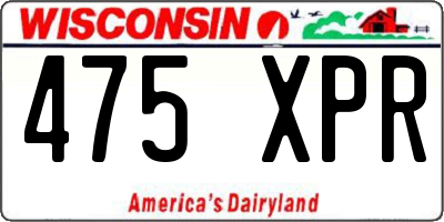 WI license plate 475XPR