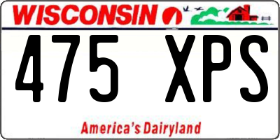 WI license plate 475XPS