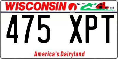 WI license plate 475XPT