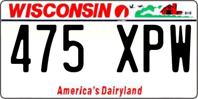 WI license plate 475XPW
