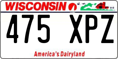 WI license plate 475XPZ