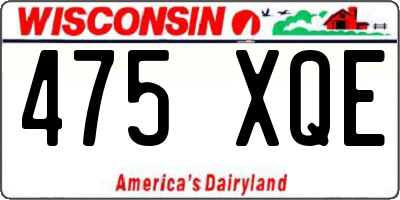 WI license plate 475XQE