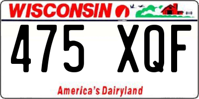 WI license plate 475XQF