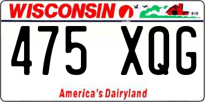 WI license plate 475XQG