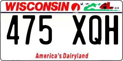 WI license plate 475XQH