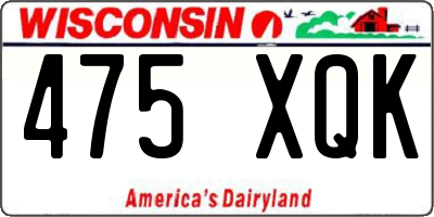 WI license plate 475XQK