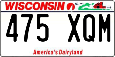 WI license plate 475XQM
