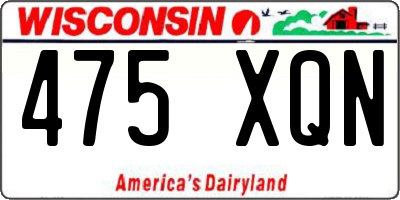 WI license plate 475XQN