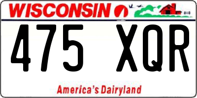 WI license plate 475XQR