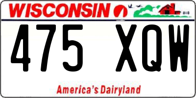 WI license plate 475XQW