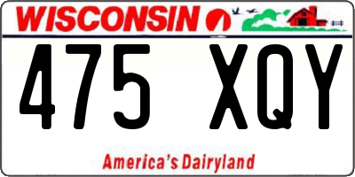 WI license plate 475XQY