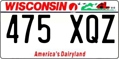 WI license plate 475XQZ