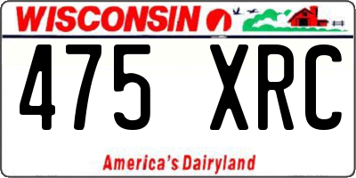 WI license plate 475XRC