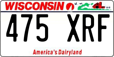 WI license plate 475XRF
