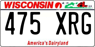 WI license plate 475XRG