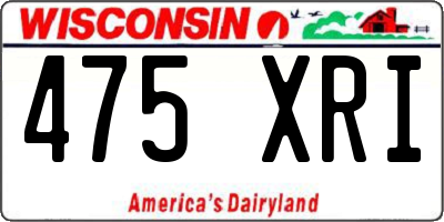 WI license plate 475XRI