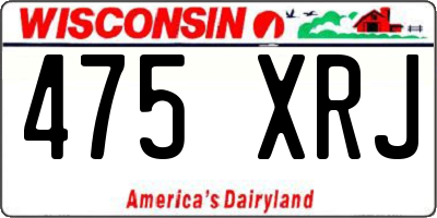 WI license plate 475XRJ