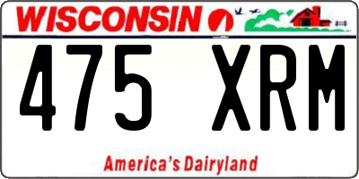 WI license plate 475XRM