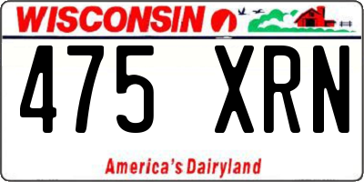 WI license plate 475XRN