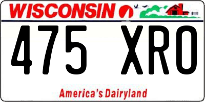 WI license plate 475XRO