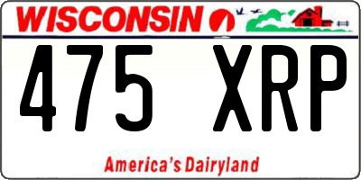 WI license plate 475XRP