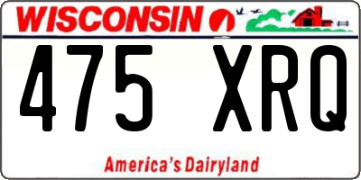 WI license plate 475XRQ