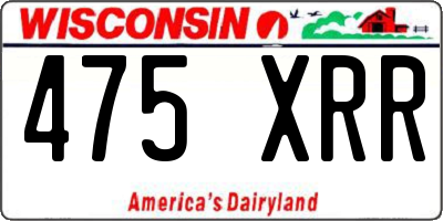 WI license plate 475XRR