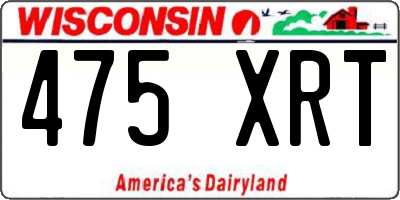WI license plate 475XRT