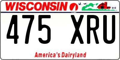 WI license plate 475XRU