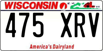 WI license plate 475XRV