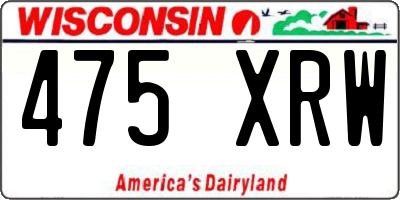 WI license plate 475XRW