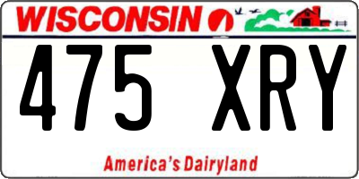 WI license plate 475XRY