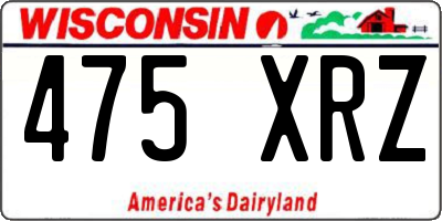 WI license plate 475XRZ