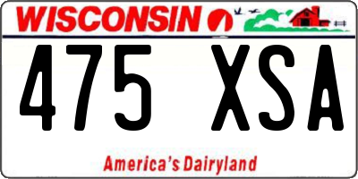 WI license plate 475XSA