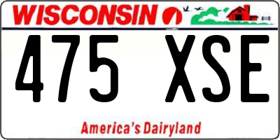 WI license plate 475XSE