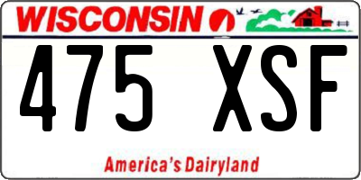WI license plate 475XSF