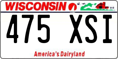 WI license plate 475XSI